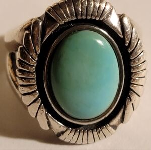Vintage .925 Silver Turquoise Statement Ring